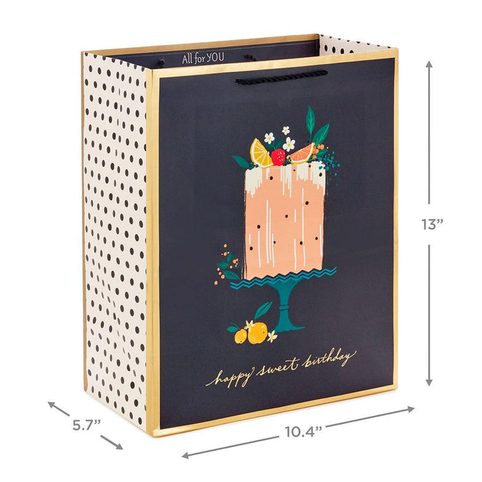 "Hallmark : 13\" Happy Sweet Birthday Cake Large Gift Bag -"