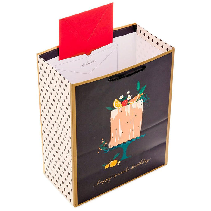 "Hallmark : 13\" Happy Sweet Birthday Cake Large Gift Bag -"