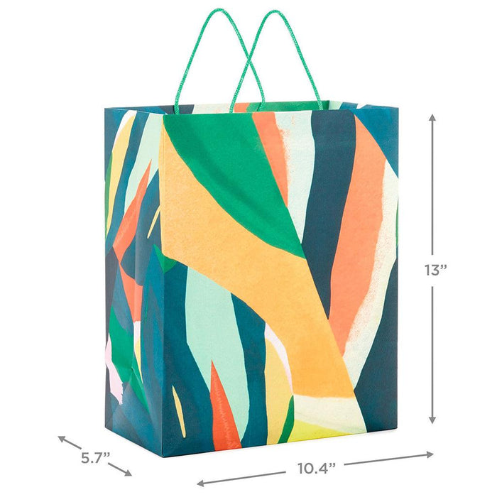 "Hallmark : 13\" Abstract Painted Leaf Large Gift Bag -"