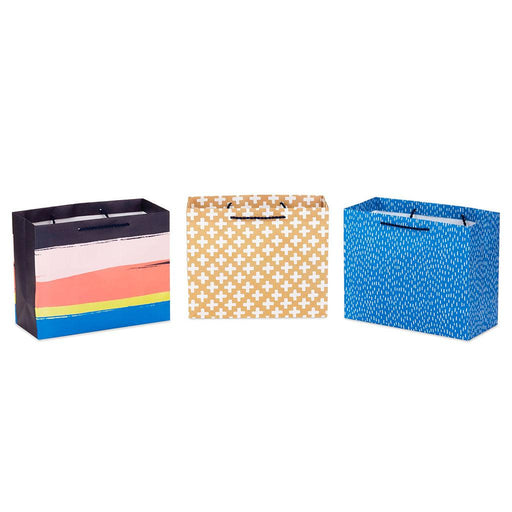 "Hallmark : 7.7\" Assorted Modern Designs 3-Pack Medium Horizontal Gift Bags -"