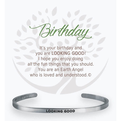 "Earth Angel : Birthday Cuff Bracelet in Silver -"