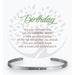 "Earth Angel : Birthday Cuff Bracelet in Silver -"