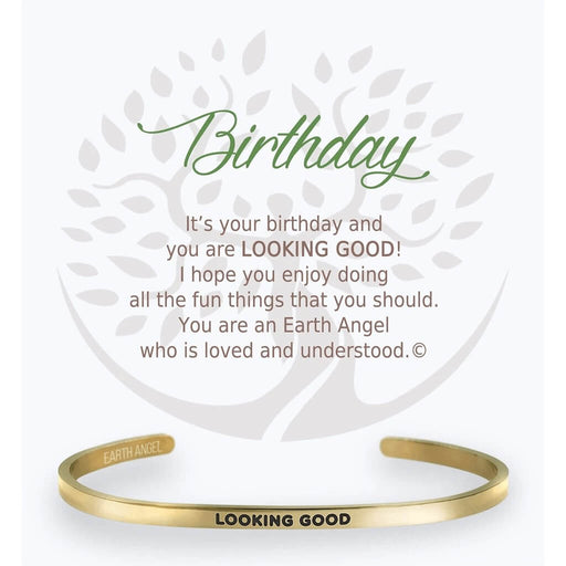 "Earth Angel : Birthday Cuff Bracelet in Gold -"