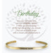 "Earth Angel : Birthday Cuff Bracelet in Gold -"