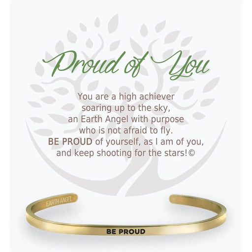 "Earth Angel : Proud of You Cuff Bracelet in Gold -"