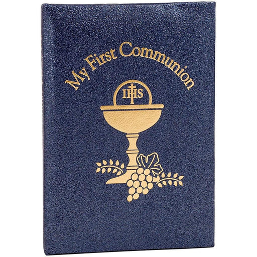 "5\" H Deluxe Black/Gold Padded Pearlized Communion Book -"