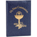 "5\" H Deluxe Black/Gold Padded Pearlized Communion Book -"