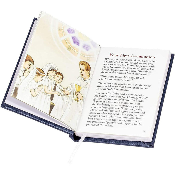 "5\" H Deluxe Black/Gold Padded Pearlized Communion Book -"