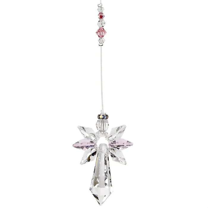 "Woodstock Chimes : Crystal Guardian Angel Suncatcher - Large, Rose - Woodstock Chimes : Crystal Guardian Angel Suncatcher - Large, Rose - Annies Hallmark and Gretchens Hallmark, Sister Stores"