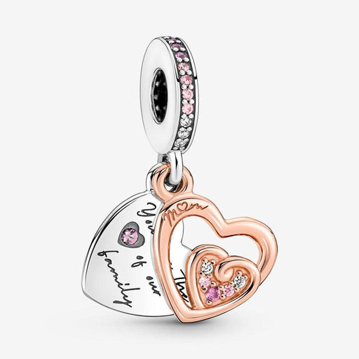 "PANDORA : Entwined Infinite Hearts Double Dangle Charm -"