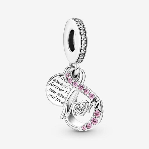 "PANDORA : Mom Infinity Pavé Double Dangle Charm -"