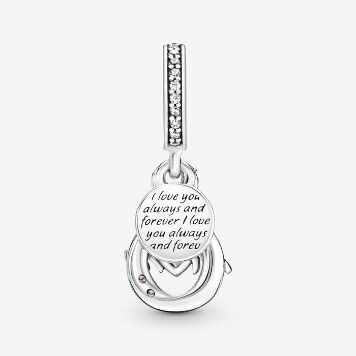 "PANDORA : Mom Infinity Pavé Double Dangle Charm -"