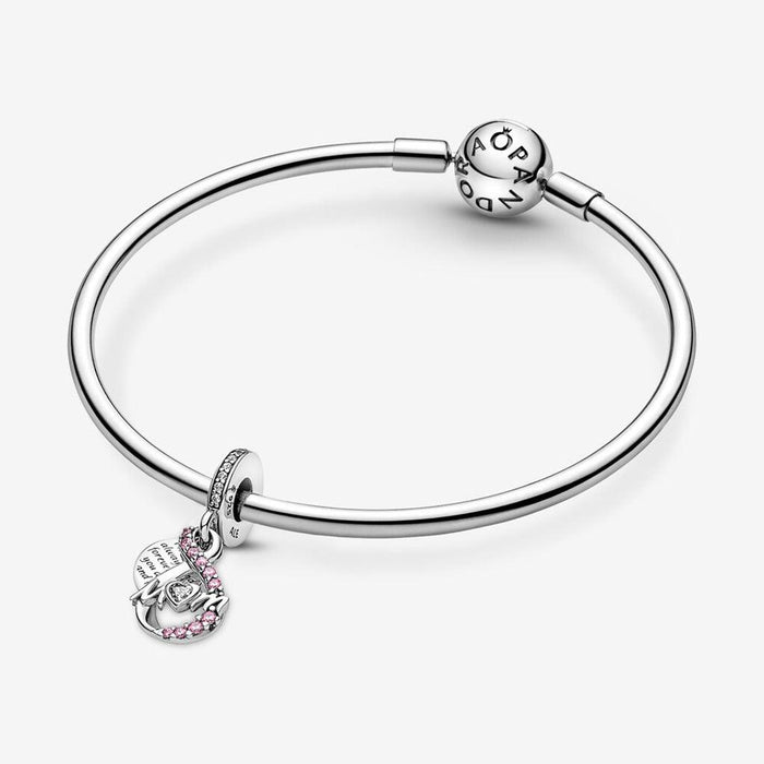 "PANDORA : Mom Infinity Pavé Double Dangle Charm -"