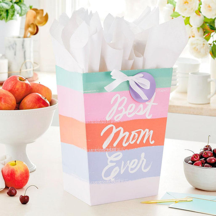 "Hallmark : 13\" Best Mom Ever Large Gift Bag With Tissue Paper -"
