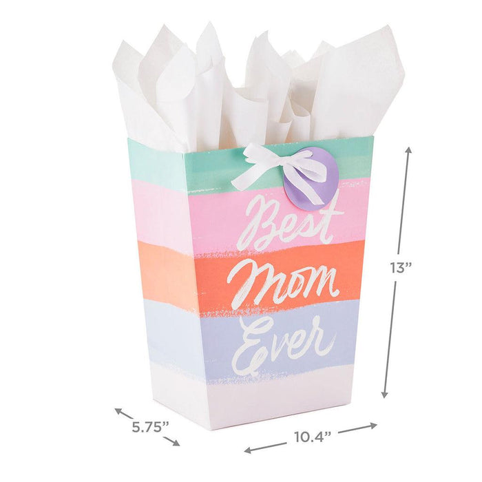"Hallmark : 13\" Best Mom Ever Large Gift Bag With Tissue Paper -"