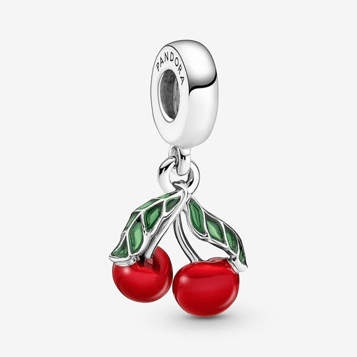 "PANDORA : Asymmetrical Cherry Fruit Dangle Charm -"
