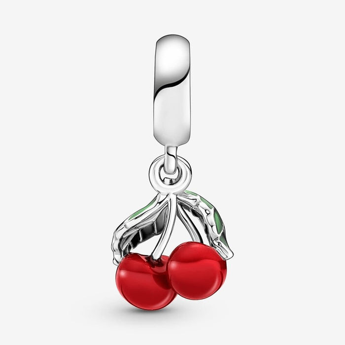 "PANDORA : Asymmetrical Cherry Fruit Dangle Charm -"