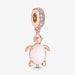 "PANDORA : Murano Glass Pink Sea Turtle Dangle Charm -"