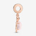 "PANDORA : Murano Glass Pink Sea Turtle Dangle Charm -"