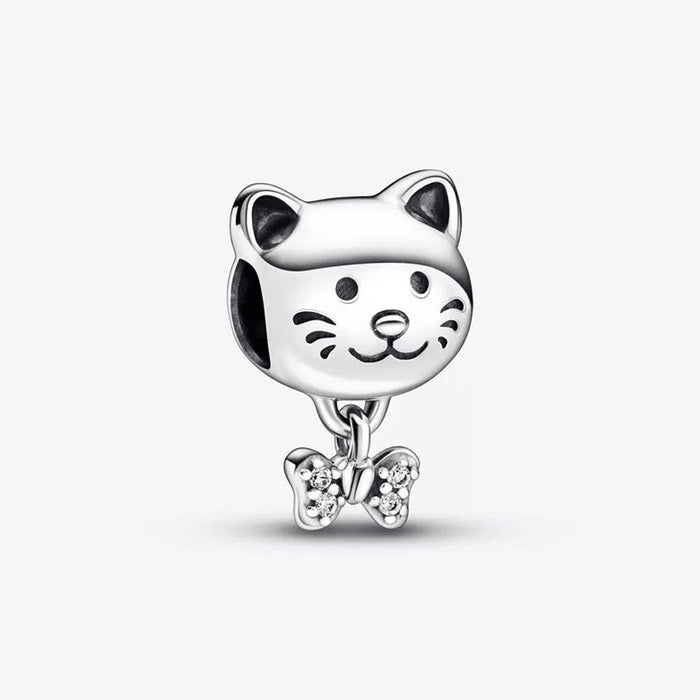 "PANDORA : Pet Cat & Bow Charm -"
