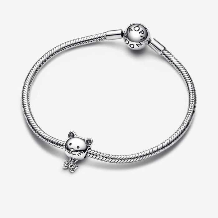"PANDORA : Pet Cat & Bow Charm -"