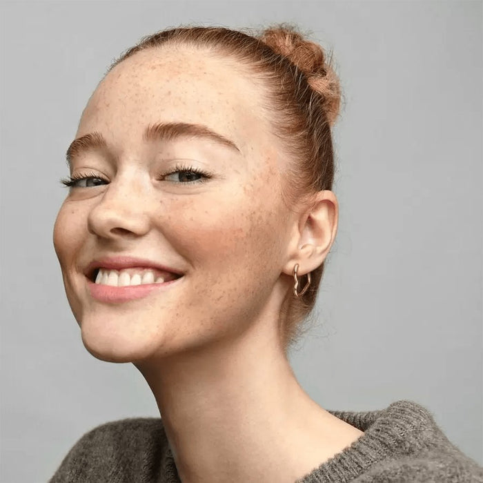 "PANDORA : Asymmetrical Heart Hoop Earrings -"