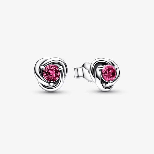 "PANDORA : October Pink Eternity Circle Stud Earrings -"