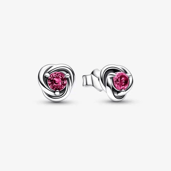 "PANDORA : October Pink Eternity Circle Stud Earrings -"