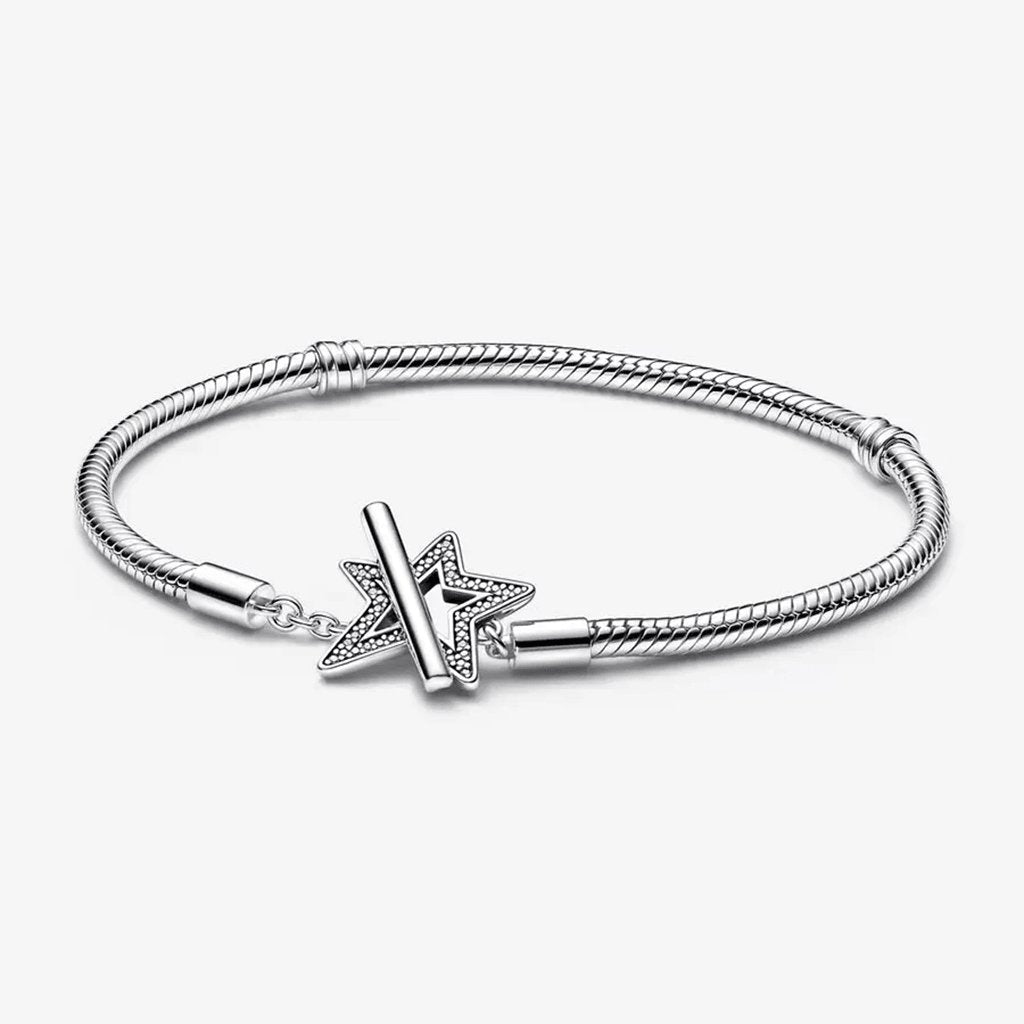 PANDORA : Pandora Moments Asymmetric Star T-bar Snake Chain