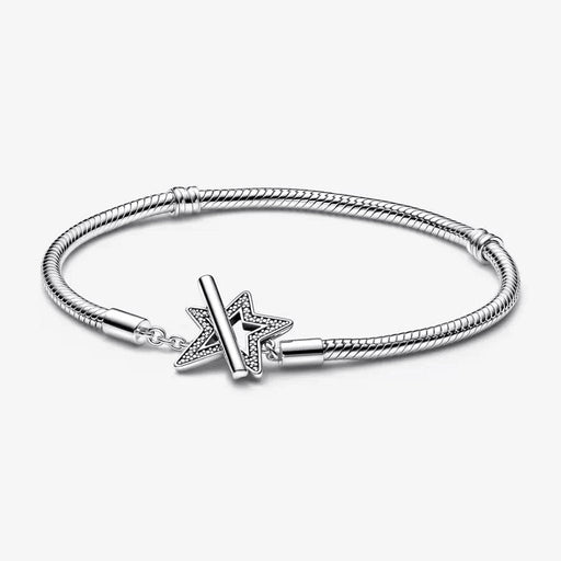 "PANDORA : Pandora Moments Asymmetric Star T-bar Snake Chain Bracelet -"