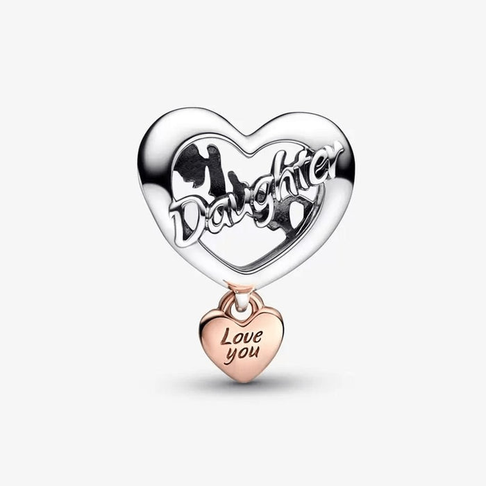 "PANDORA : Love You Daughter Heart Charm -"
