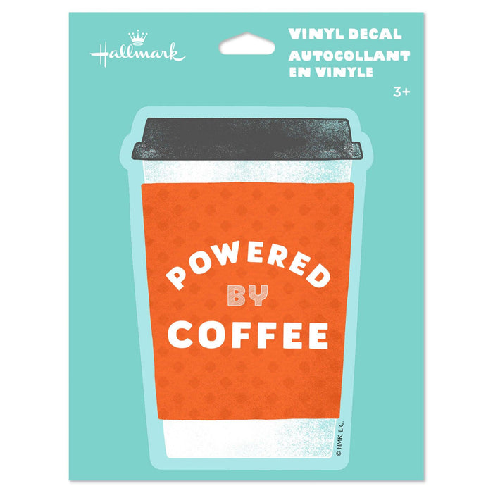 "Hallmark : Powered By Coffee Vinyl Decal Powered By Coffee Vinyl Decal -"