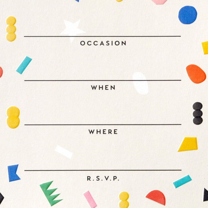 "Hallmark : Colorful Confetti Party Invitations, Pack of 20 -"