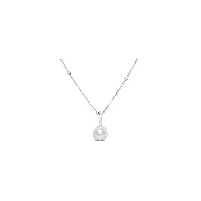 "Stia : Pearl CZ Birthstone Necklace (June) - Stia : Pearl CZ Birthstone Necklace (June)"