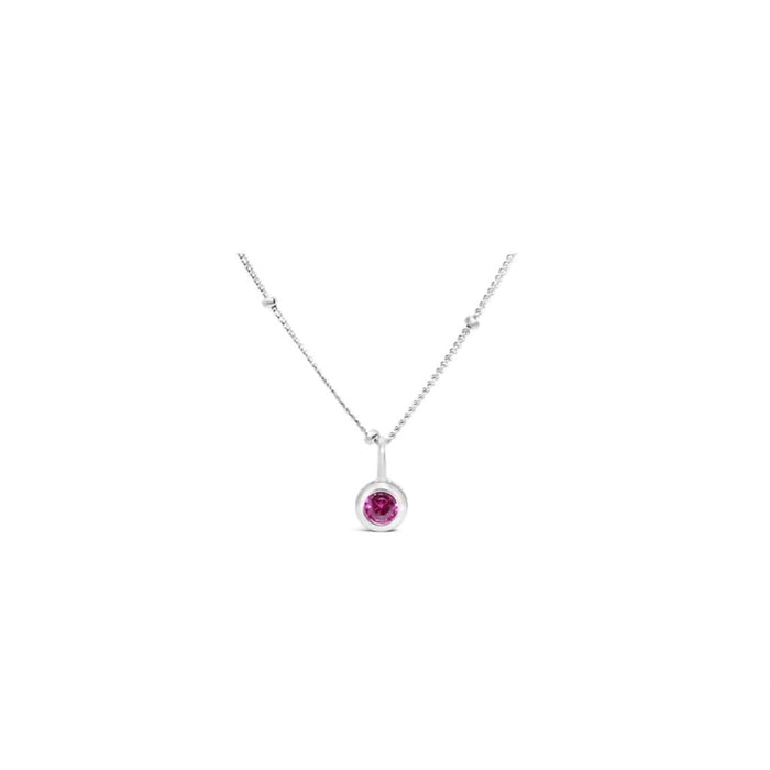 "Stia : Ruby CZ Birthstone Necklace (July) - Stia : Ruby CZ Birthstone Necklace (July)"