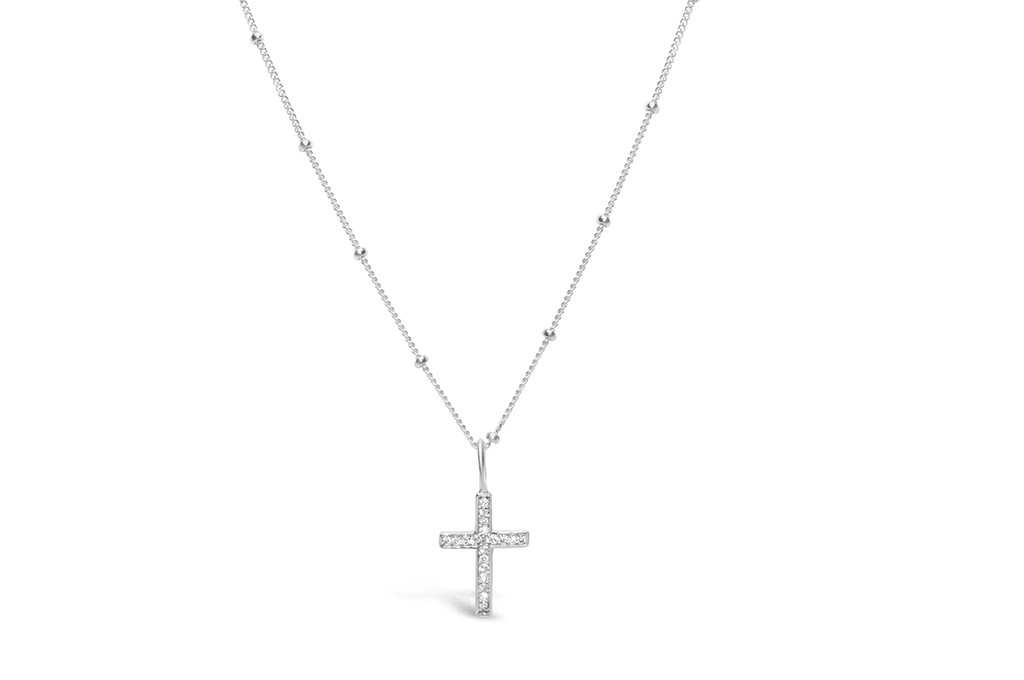 "Stia : Charm & Chain Necklace Pavé Cross - Stia : Charm & Chain Necklace Pavé Cross - Annies Hallmark and Gretchens Hallmark, Sister Stores"