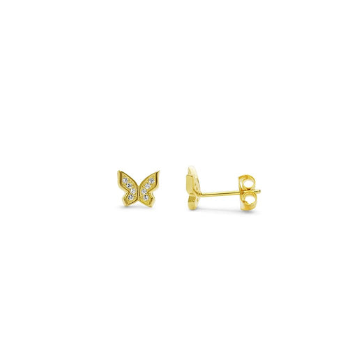 "Stia : Butterfly Earring Gold Pavé -"