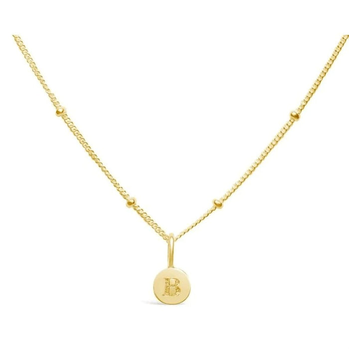 "Stia : Mini Disk Letter Necklace \"B\" Gold -"