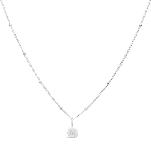 "Stia : Love Letter \"M\" Mini Disk Necklace -"