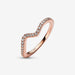 "PANDORA : Sparkling Wave Ring - Rose Gold Plated -"