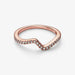 "PANDORA : Sparkling Wave Ring - Rose Gold Plated -"