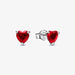 "PANDORA : Red Heart Stud Earrings -"