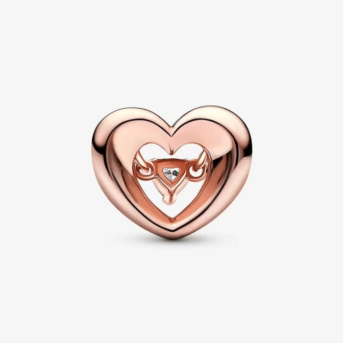 "PANDORA : Radiant Heart & Floating Stone Charm -"