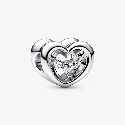 "PANDORA : Radiant Heart & Floating Stone Charm -"