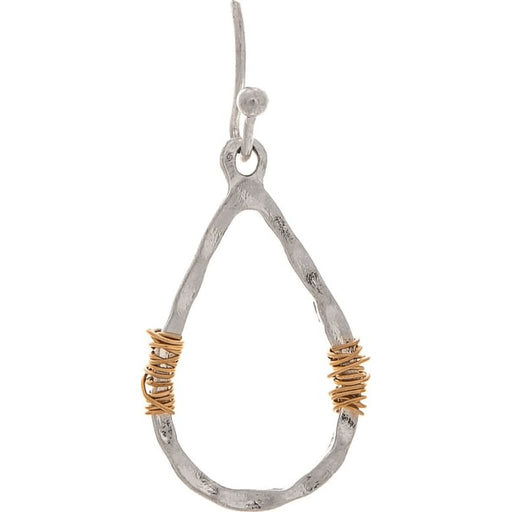 "Rain : Two Tone Small Wire Wrap Teardrop Earrings - Rain : Two Tone Small Wire Wrap Teardrop Earrings - Annies Hallmark and Gretchens Hallmark, Sister Stores"