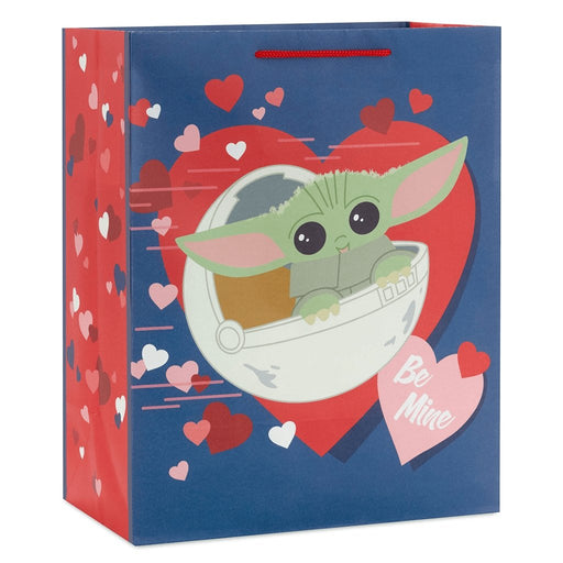 "Hallmark : 13\" Star Wars: The Mandalorian™ Grogu™ and Hearts Large Gift Bag -"
