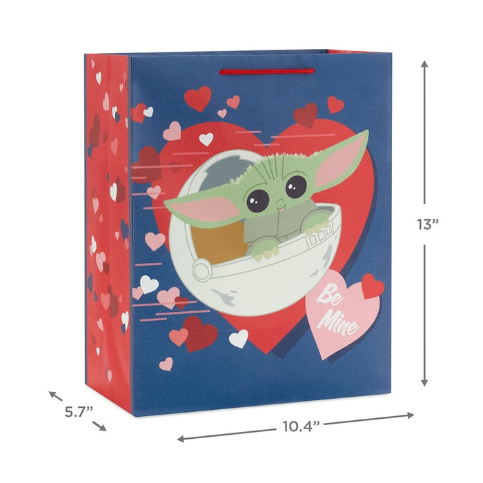 "Hallmark : 13\" Star Wars: The Mandalorian™ Grogu™ and Hearts Large Gift Bag -"