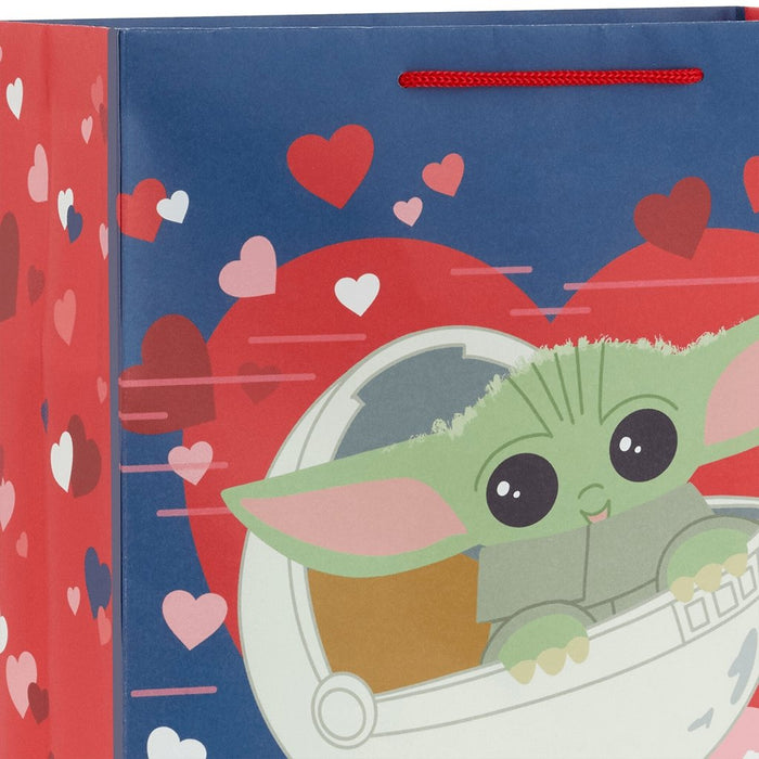 "Hallmark : 13\" Star Wars: The Mandalorian™ Grogu™ and Hearts Large Gift Bag -"