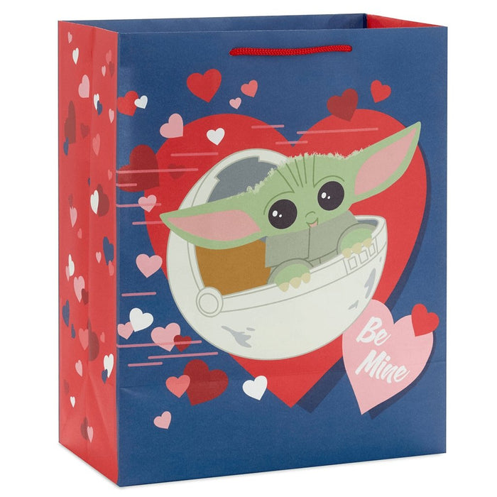 "Hallmark : 13\" Star Wars: The Mandalorian™ Grogu™ and Hearts Large Gift Bag -"