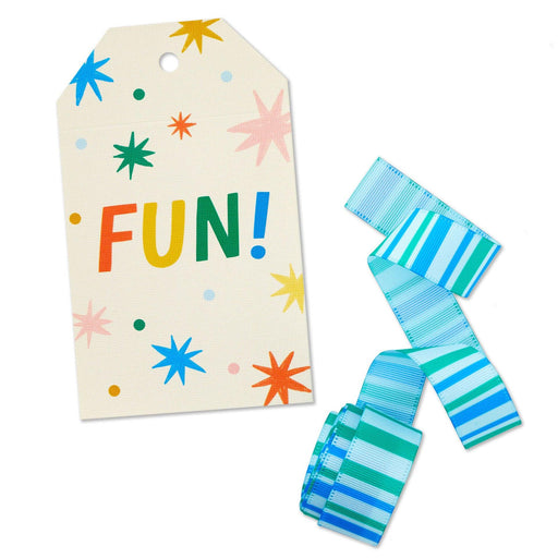 "Hallmark : Fun! Large Gift Tag and Ribbon Set -"